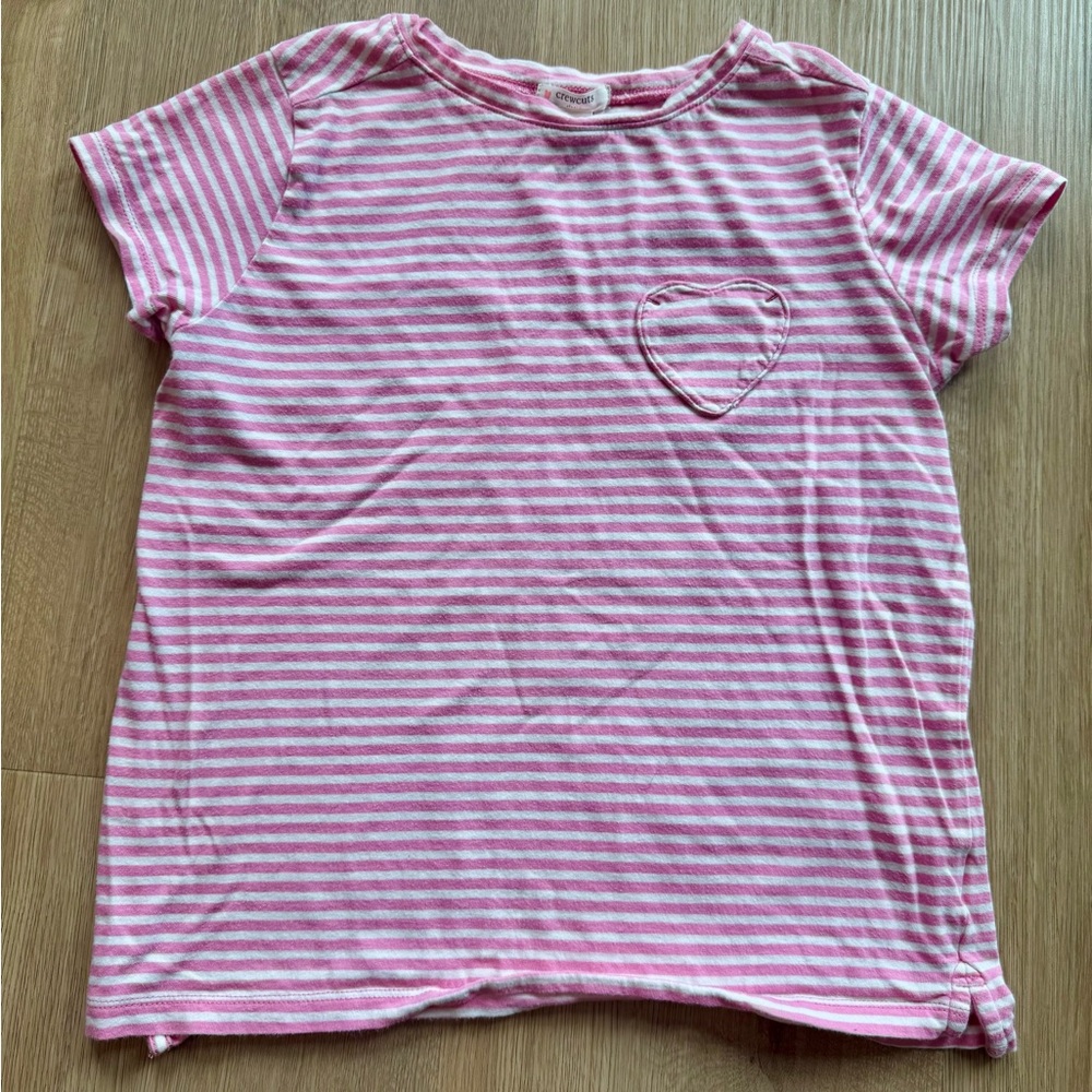 Pink Striped Kids Shirt with Heart Detail